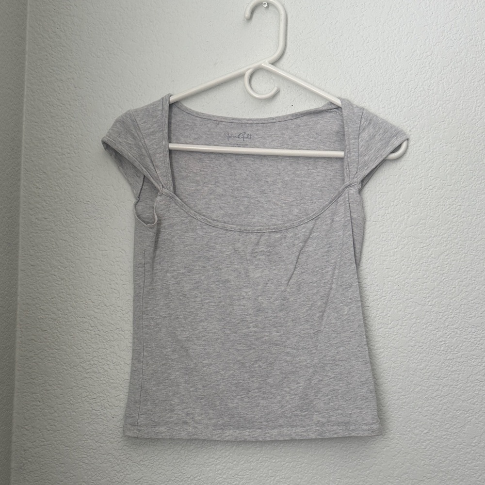 Brandy Melville Light Gray Crop Top